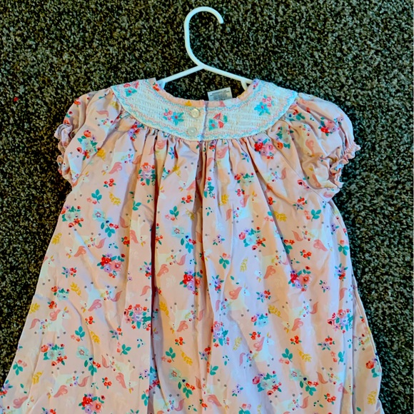 Bonnie Jean smocked Unicorn Dress - Picture 3 of 4